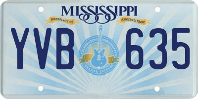 MS license plate YVB635