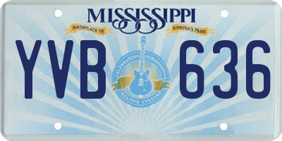 MS license plate YVB636