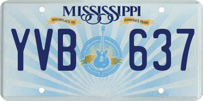 MS license plate YVB637