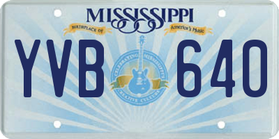 MS license plate YVB640