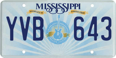 MS license plate YVB643