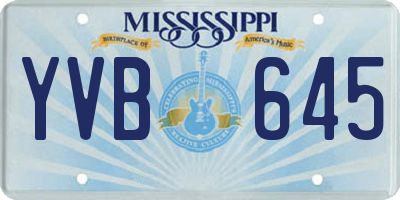 MS license plate YVB645