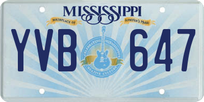 MS license plate YVB647
