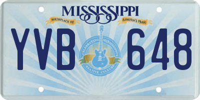 MS license plate YVB648
