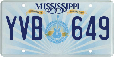 MS license plate YVB649