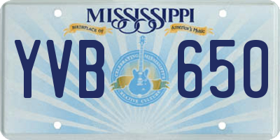 MS license plate YVB650