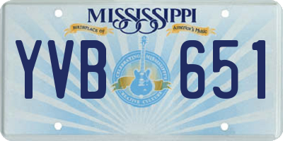 MS license plate YVB651