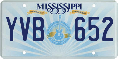 MS license plate YVB652