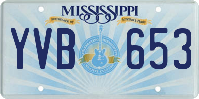 MS license plate YVB653