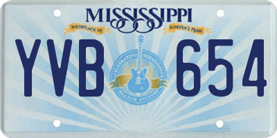 MS license plate YVB654
