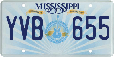 MS license plate YVB655