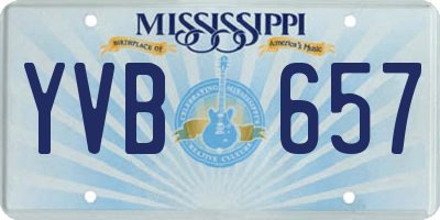 MS license plate YVB657