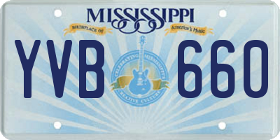 MS license plate YVB660