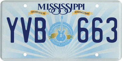 MS license plate YVB663