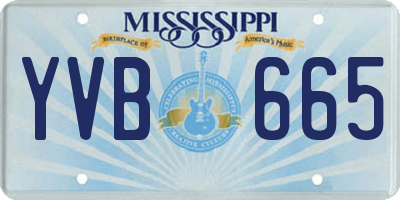 MS license plate YVB665