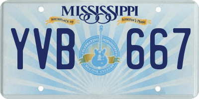 MS license plate YVB667