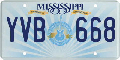 MS license plate YVB668