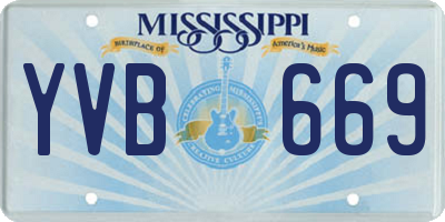 MS license plate YVB669