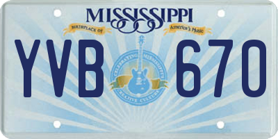 MS license plate YVB670