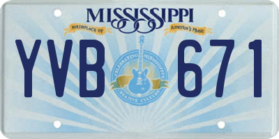 MS license plate YVB671