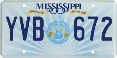 MS license plate YVB672