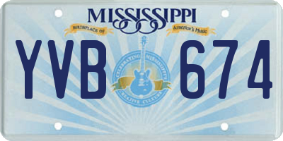 MS license plate YVB674