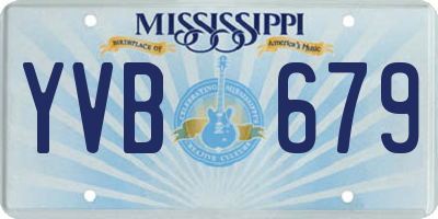 MS license plate YVB679
