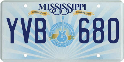 MS license plate YVB680