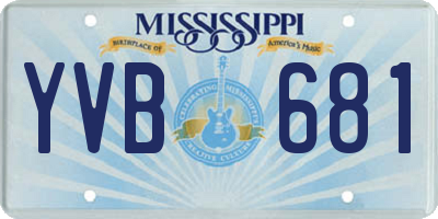 MS license plate YVB681