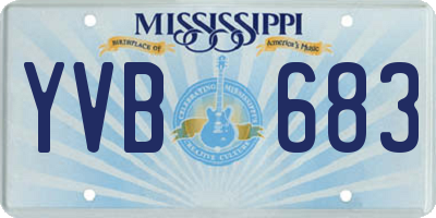 MS license plate YVB683