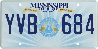 MS license plate YVB684