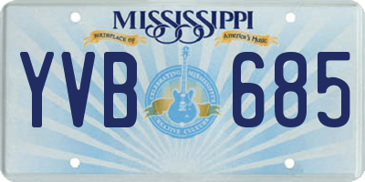 MS license plate YVB685