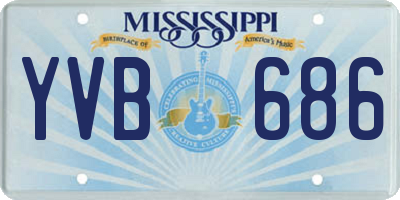 MS license plate YVB686