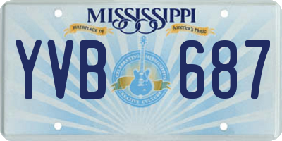 MS license plate YVB687
