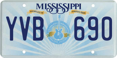 MS license plate YVB690