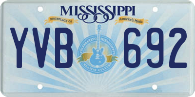 MS license plate YVB692