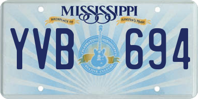 MS license plate YVB694