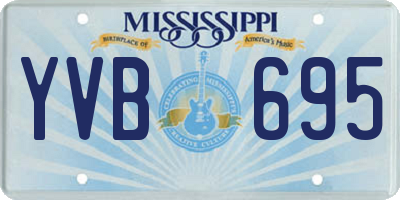 MS license plate YVB695