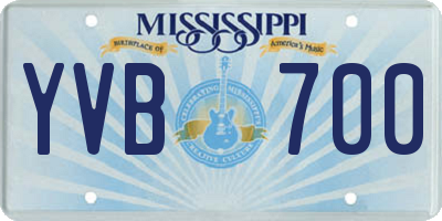 MS license plate YVB700