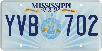 MS license plate YVB702