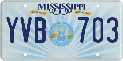MS license plate YVB703