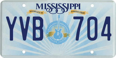 MS license plate YVB704