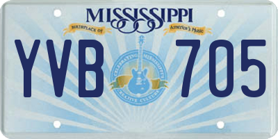 MS license plate YVB705