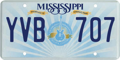 MS license plate YVB707