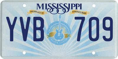 MS license plate YVB709