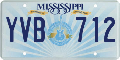 MS license plate YVB712