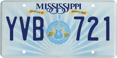 MS license plate YVB721