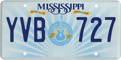 MS license plate YVB727