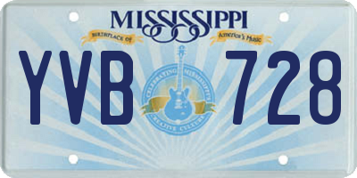 MS license plate YVB728