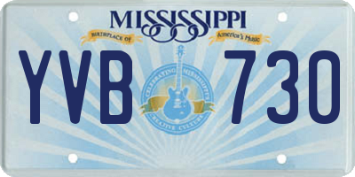 MS license plate YVB730
